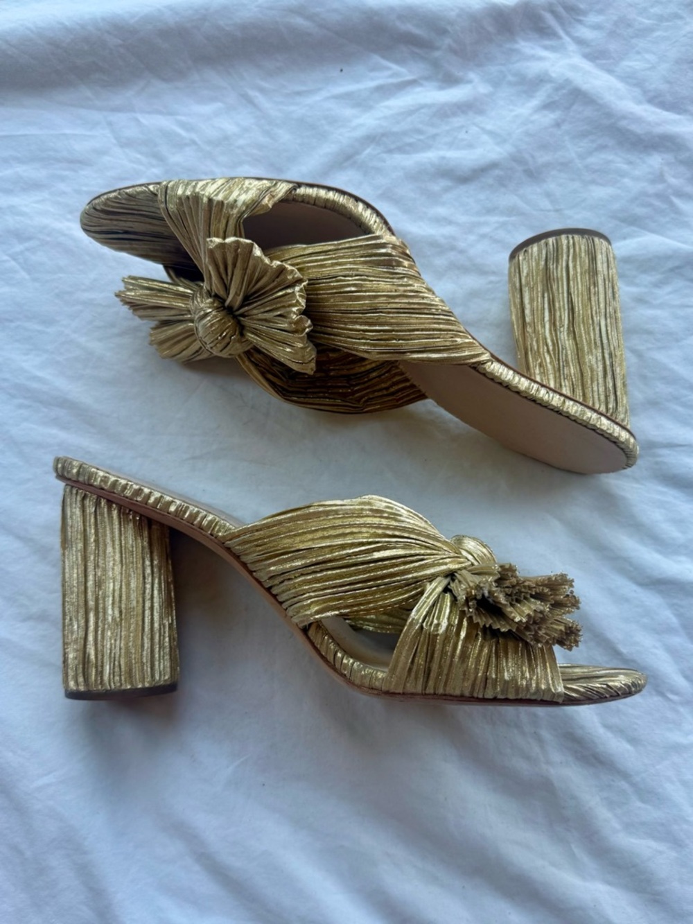 Loeffler Randall | Penny Metallic Bow Sandals | Color: Gold | Size: 10